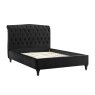 Beatrice Bedstead In Black Velvet angled image of the bedstead on a white background