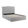 Beatrice Ottoman In Light Grey angled image of the ottoman bed on a white background