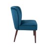 Maya Sapphire Blue Velvet Accent Chair side on image of the chair on a white background