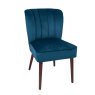 Maya Sapphire Blue Velvet Accent Chair angled image of the chair on a white background