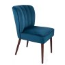 Maya Sapphire Blue Velvet Accent Chair angled image of the chair on a white background