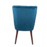 Maya Sapphire Blue Velvet Accent Chair image of the back of the chair on a white background