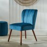 Maya Sapphire Blue Velvet Accent Chair lifestyle image of the chair