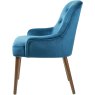 Annie Sapphire Blue Velvet Accent Chair side on image of the chair on a white background