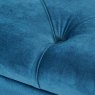Sapphire Blue Velvet Buttoned Storage Bench Footstool close up image of the bench material