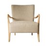 Gallery Direct Natural Linen Chedworth Accent Chair front on image of the chair on a white background