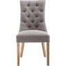Grey Curved Button Back Dining Chair front on image of the dining chair on a white background