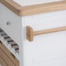 Holkham Oak Small Kitchen Island close up image of the side of the island on a white background