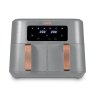 Tower Vortex Grey And Rose Gold 8.5L Dual Basket Air Fryer image of the air fryer on a white background