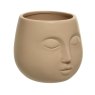 Kaemingk Porcelain Face Planter Light Brown