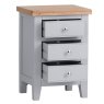 Derwent Grey Large Bedside Cabinet angled image of the bedside cabinet with drawers open on a white background