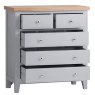 Derwent Grey 2 Over 3 Chest angled image of the chest with open drawers on a white background