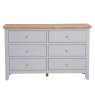 Derwent Grey 6 Drawer Chest front on image of the chest on a white background