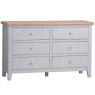 Derwent Grey 6 Drawer Chest angled image of the chest on a white background