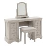 Mabel Taupe Vanity Mirror image of the vanity mirror with dressing table and stool on a white background