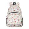 Eco Chic Lightweight Cream Floral Foldable Backpack image of the backpack on a white background