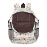 Eco Chic Lightweight Cream Floral Foldable Backpack unzipped image of the backpack on a white background