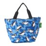 Eco Chic Lightweight Blue Puffin Insulated Foldable Lunch Bag image of the lunch bag on a white background