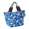 Eco Chic Lightweight Blue Puffin Insulated Foldable Lunch Bag angled image of the lunch bag on a white background