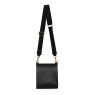 Alice Wheeler Black Seville Cross Body Bag image of the back of the bag on a white background