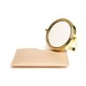 Alice Wheeler Sand Venice Mirror & Pouch image of the mirror and the pouch on a white background