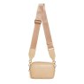 Alice Wheeler Sand Madrid Cross Body Bag image of the back of the bag on a white background