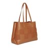 Alice Wheeler Tan Milan Tote Bag angled image of the bag on a white background