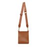 Alice Wheeler Tan Seville Cross Body Bag image of the back of the bag on a white background