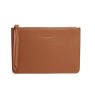 Alice Wheeler Tan Paris Clutch image of the front of the clutch on a white background