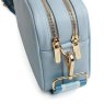 Alice Wheeler Pastel Blue Soho Camera Cross Body Bag close up image of the bag on a white background
