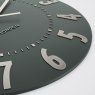 Thomas Kent Mulberry 20" Olive Green Wall Clock close up image of the clock on a white background