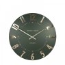 Thomas Kent Arabic 12" Olive Green Wall Clock image of the front of the clock on a white background