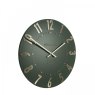 Thomas Kent Arabic 12" Olive Green Wall Clock angled image of the clock on a white background