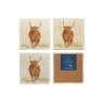 The Humble Hare Hairy Highland Coaster Pair image of the coasters on a white background