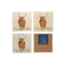 The Humble Hare Hairy Highland Coaster Pair image of the coasters on a white background