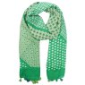Zelly Green Multi Pattern Scarf image of the scarf on a white background