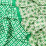 Zelly Green Multi Pattern Scarf close up image of the scarf material