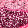 Zelly Pink Multi Pattern Scarf close up image of the scarf material