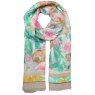 Zelly Taupe Flowers Scarf image of the scarf on a white background