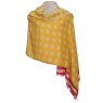 Zelly Mustard Hearts & Stripes Scarf image of the scarf on a white background