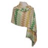 Zelly Green Zig Zag Scarf image of the scarf on a white background