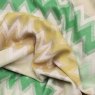 Zelly Green Zig Zag Scarf close up image of the scarf material