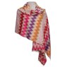 Zelly Hot Pink Zig Zag Scarf image of the scarf on a white background