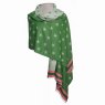Zelly Green Stars & Stars Scarf image of the scarf on a white background