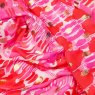 Zelly Hot Pink Dabs Scarf close up image of the scarf material