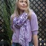 Zelly Lilac Dabs Scarf lifestyle image of someone wearing the scarf