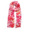 Zelly Red Watercolour Leaves Scarf image of the scarf on a white background