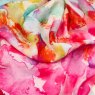Zelly Hot Pink Watercolour Splashes Scarf close up image of the scarf material