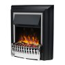 Dimplex Kingsley Chrome Deluxe Electric Fire angled image of the electric fire on a white background