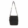 Woodbridge Medium Black Canvas Cross Body Bag image of the front of the bag on a white background